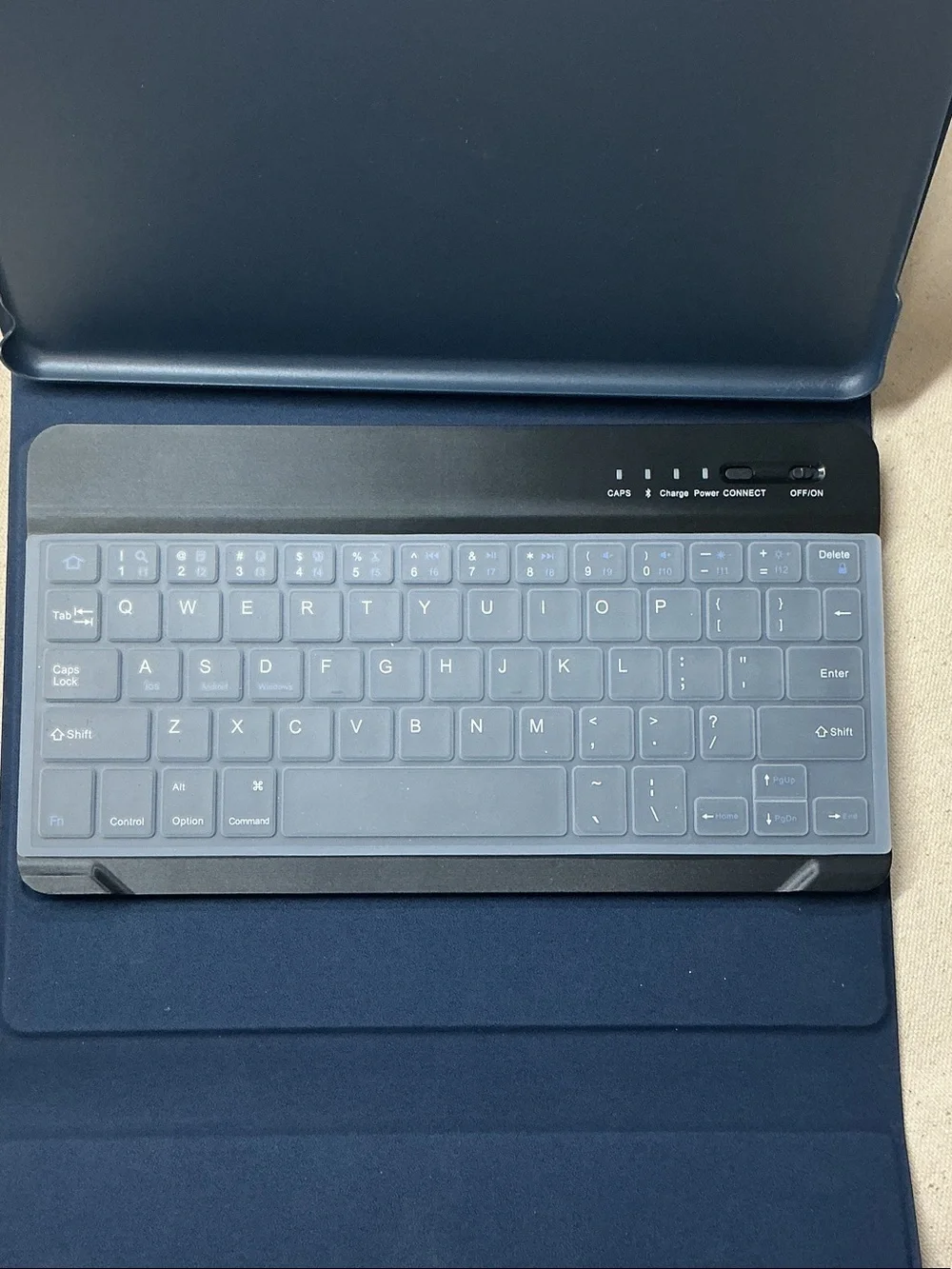 Universal Slim Bluetooth Tablet Keyboard Case - Dark Blue